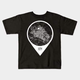 Leon, Mexico City Map - Travel Pin Kids T-Shirt